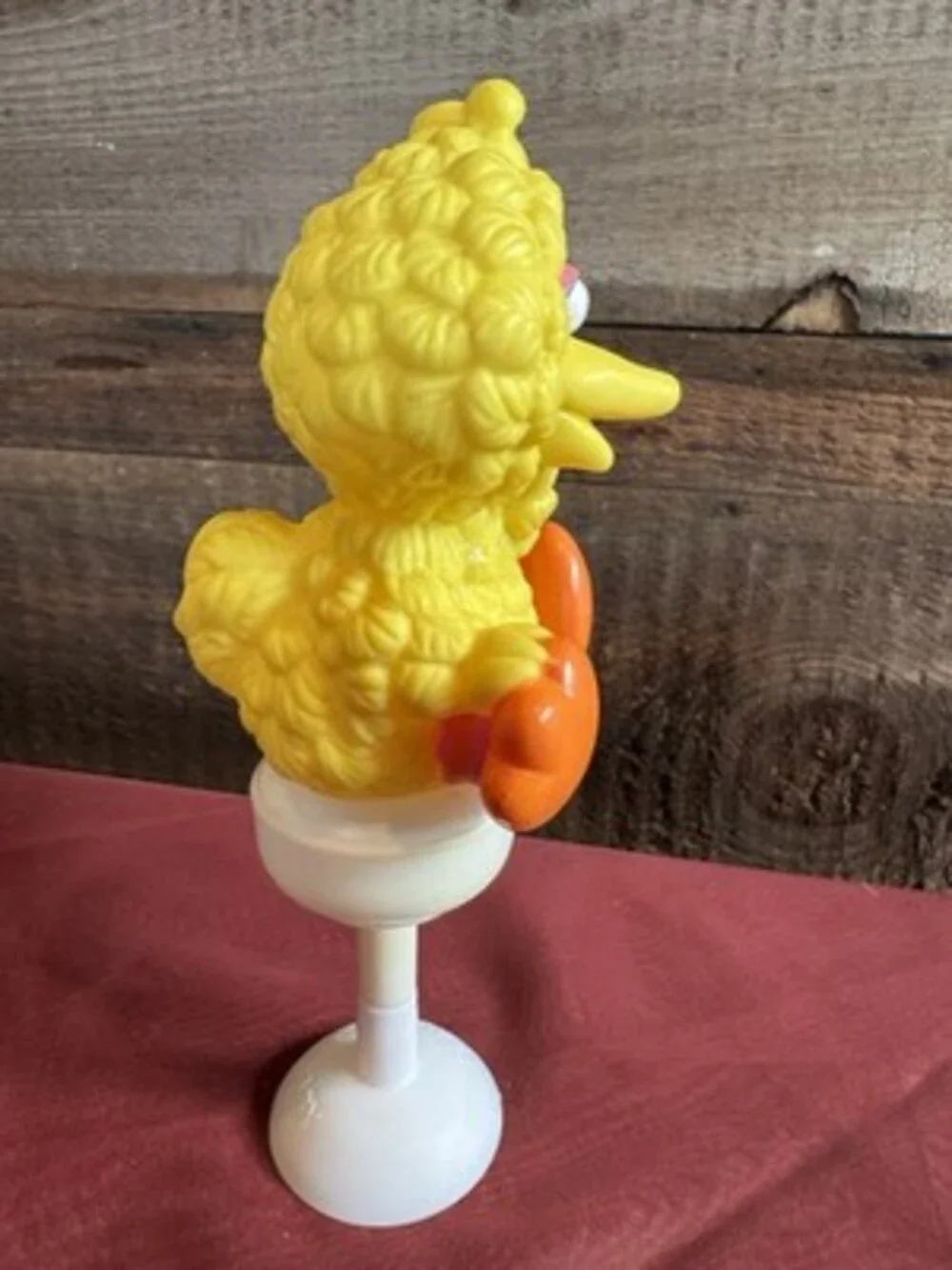 Vintage Playskool Baby Stay Put Big Bird Teether Rattle Suction Cup Baby Toy ~8”
